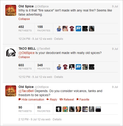 funny social media brands taco bell old spice