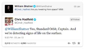 Seven Twitter Facts - Commander Hadfield Tweet