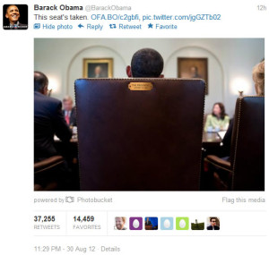 top ten tweets 2012 Barack Obama Twitter chair
