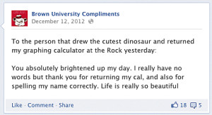 Facebook Compliments Pages Brown University