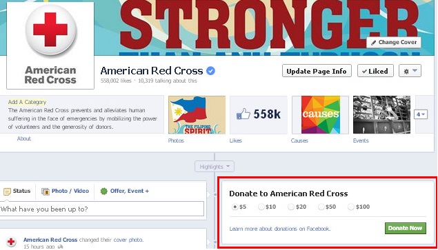 Facebook Donate Button Red Cross