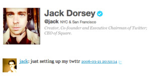 Famous first tweets Jack Dorsey