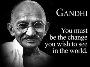Gandhi Google Doodle Change in the World quote