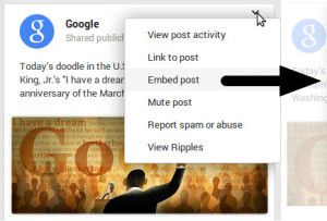 Google Plus Embedded Posts