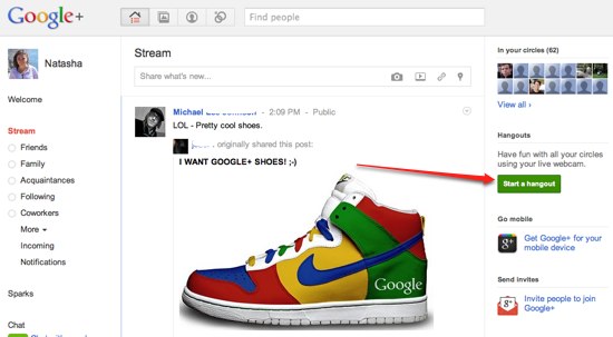 Google Plus Hangouts Feature for Business