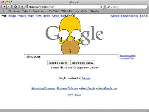 Hide Google Doodle Funny Simpsons