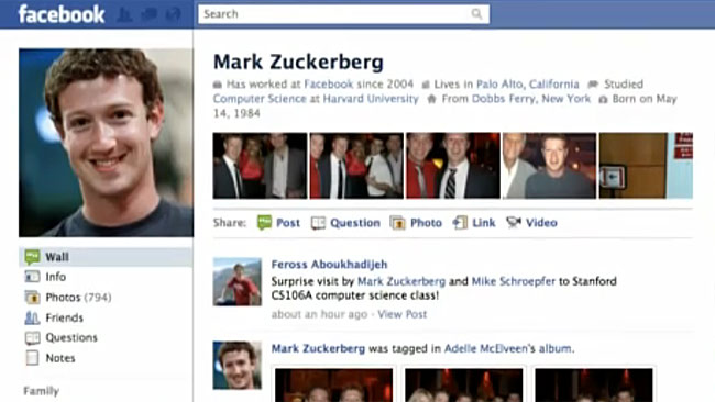Mark Zuckerberg and Facebook Profile