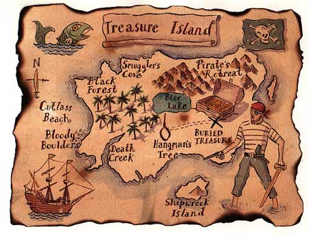 Robert Louis Stevenson Google Doodle Treasure Island