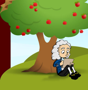 Sir Isaac Newton Google Doodle cartoon