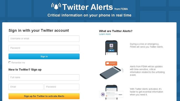 Twitter emergency alerts