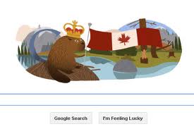 canada day google doodle crown wearing beaver