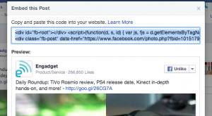 Facebook Page Embed Post